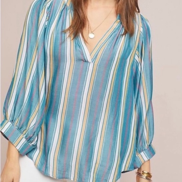 Maeve Tops - Maeve Women’s Byron Striped Blouse Size Small